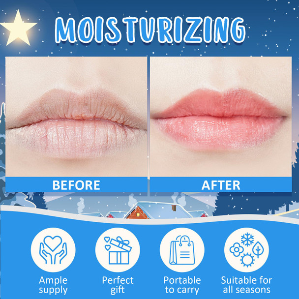 Dmsky Christmas Lip Balm Bulk For Stocking Stuffers Lip Balm Set For Christmas Gifts Bulk Christmas Gifts For Women Men Christmas Party Favors For Teachers Coworkers-Snowman 60 Pack