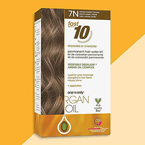 Onen Only Argan Oil Fast 10 Permanent Hair Color Kit - 7N Natural Medium Blonde Hair Color Unisex 1 Pc