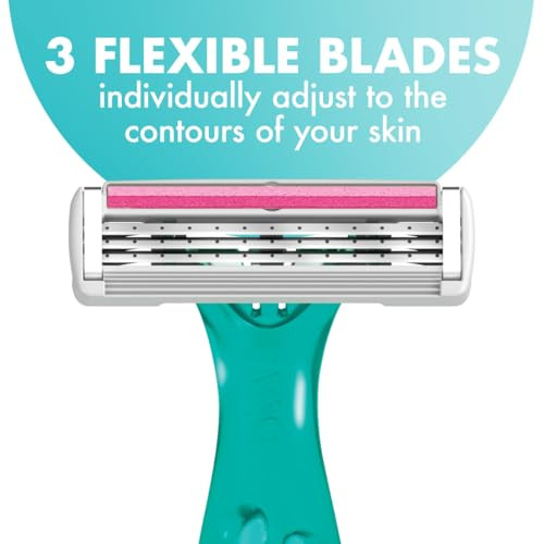 Bic Soleil 3 Simply Women's Disposable 3-Blade Razors Aloe Moisture Strip Floral Handles College Dorm Room Essential Shower Caddy And Toiletry Bag Ready 5-Pack