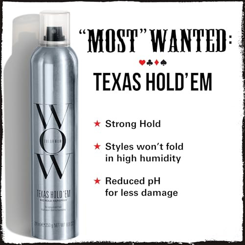 Color Wow Texas Holdem Big Hold Hairspray- Hair Spray Extra Hold For All-Day Style Heat Protection Spray For Hair + Uv Protection Anti Humidity Spray For Hair No Crunch Or Flake Brushable Finish