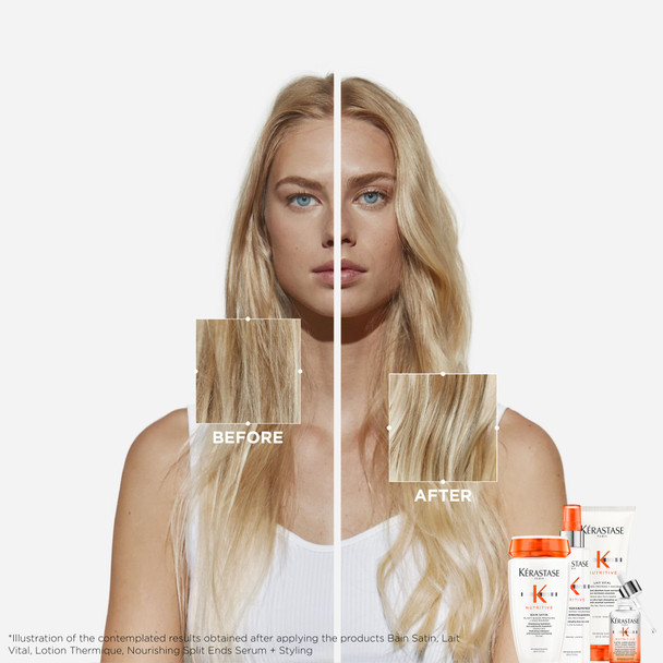 K Rastase Kerastase Nutritive Bain Satin Shampoo Gently Cleanses & Replenishes Moisture For Soft Shiny Hair With Plant-Based Proteins & Niacinamide For Fine To Medium Dry Hair