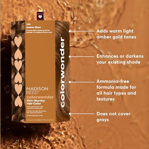 Madison Reed Colorwonder Demi-Permanent Hair Color Effortless At-Home Hair Dye Ammonia- Cruelty- Amber Glow (Warm Lighter Amber) Pack Of 1