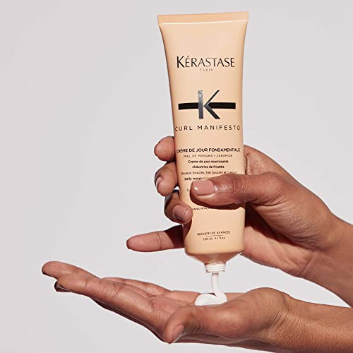 K Rastase Kerastase Curl Manifesto Cr Me De Jour Fondamentale Hair Cream - Leave In Treatment & Heat Protectant Controls Frizz & Enhances Curls 5.07 Fl Oz