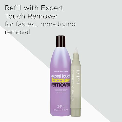 Opi Correct Clean Up Refillable Nail Polish Remover Corrector Pen Gentle & Non-Drying Formula Includes Tip 0.13 Fl Oz