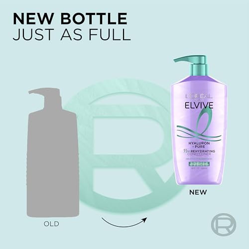 L'oreal Paris Elvive Hyaluron + Pure 72H Rehydrating Conditioner For Oily Hair Hair Conditioner With Salicylic And Hyaluronic Acid 28 Fl Oz