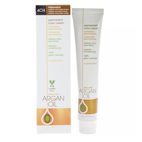 Onen Only Permanent Hair Color - Permanent Hair Dye Made With Argan Oil - Delivers Rich Accurate Tones With Gray Coverage - Improves Moisture & Elasticity - 4Ch Medium Chocolate Brown ( ) 3 Oz