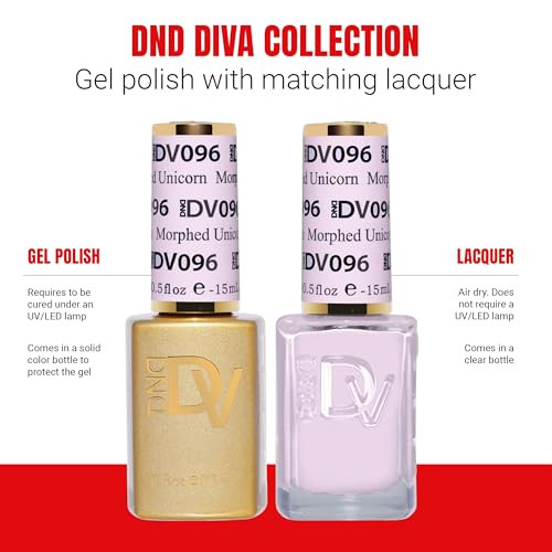 Daisy Dnd Dnd Gel Polish Set Coquette Collection Uv/Led Gel Polish And Air Dry Nail Lacquer Matching Chip- Polish Duo 096 Morphed Unicorn 0.5 Fl Oz
