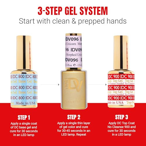 Daisy Dnd Dnd Gel Polish Set Coquette Collection Uv/Led Gel Polish And Air Dry Nail Lacquer Matching Chip- Polish Duo 096 Morphed Unicorn 0.5 Fl Oz