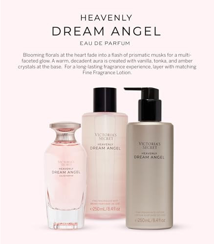 Victoria's Secret Heavenly Dream Angels Eau De Parfum Notes Of Prismatic Musk Raspberry Nectar & Amber Crystals Perfumes For Women ( ) 3.4 Oz