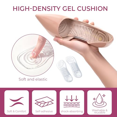 Welnove High Heel Cushion Inserts For Women - Welnove 3/4 Invisible Insoles With Arch Support Prevent Feet From Sliding Forward - Shock Absorption - Comfort Shoe Pads For High Heels Sandals Wedges Flats