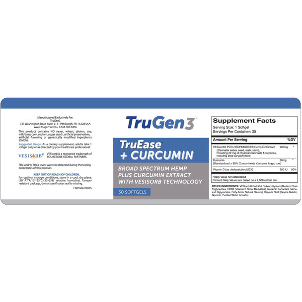 TruEase  Curcumin 30 softgels by TruGen3