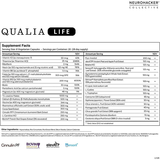 Qualia Life 160 caps by Neurohacker DISCONTINUED