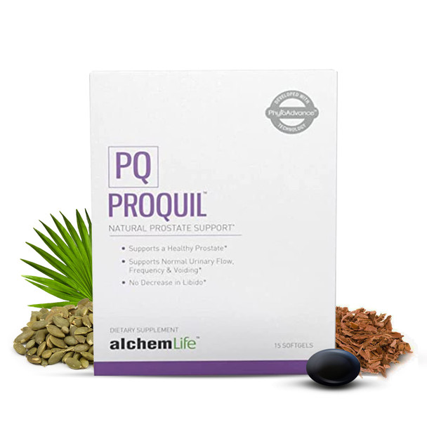 AlchemLife ProQuil - Natural Health Supplement for Men Supporting Prostate, Bladder & Urinary Health - Made with Phyto-Active Ingredients of Pygeum, Pumpkin Seed Oil & Saw Palmetto - (15 Softgels)