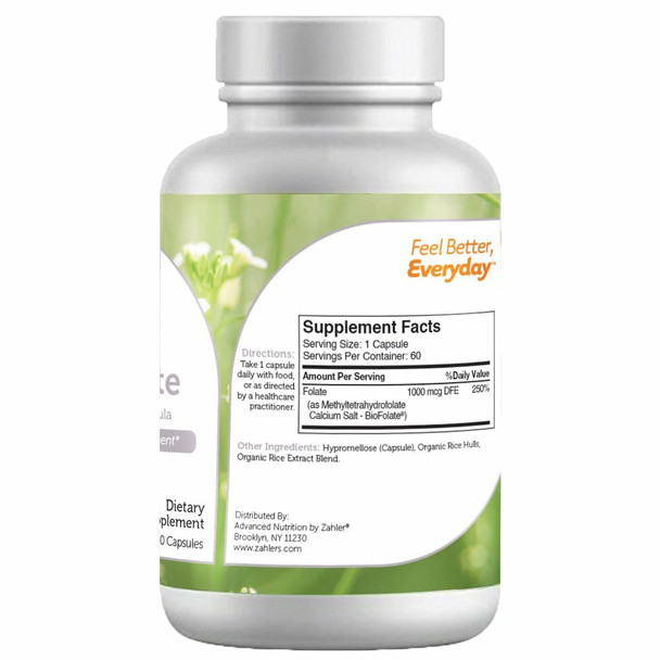 Methyl Folate 60 caps by Advanced Nutrition by Zahler