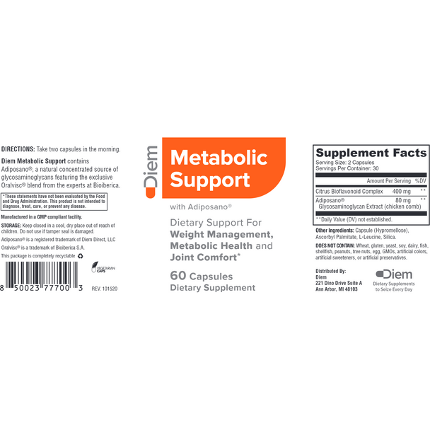 Metabolic Support 60 caps by Diem