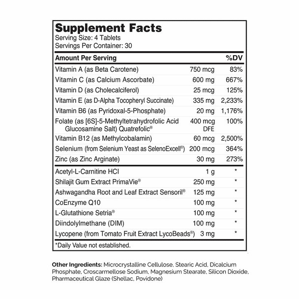 Male Vitality 120 tabs by Advanced Nutrition by Zahler