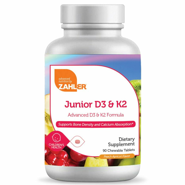 Junior D3 & K2 Chewable 90 tabs by Advanced Nutrition by Zahler