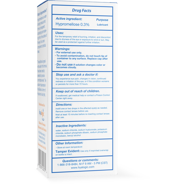 HylaTears Lubricant Eye Drops 0.67 fl oz by Hyalogic