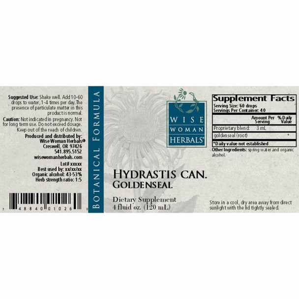 Goldenseal Hydrastis canadensis 4 oz by Wise Woman Herbals