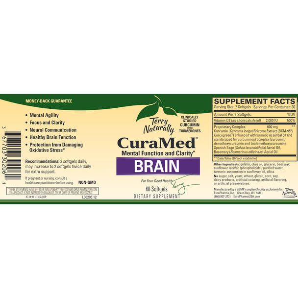 CuraMed Brain 60 softgels by Terry Naturally