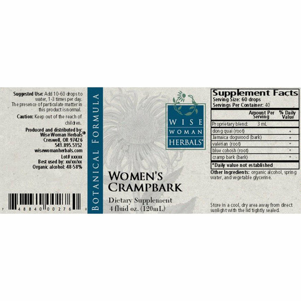 Womens Crampbark Compound 4 oz by Wise Woman Herbals