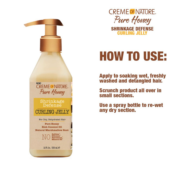 Creme Of Nature Curling Jelly Pure Honey Coconut Oil And Shea Butter Formula 115 Oz