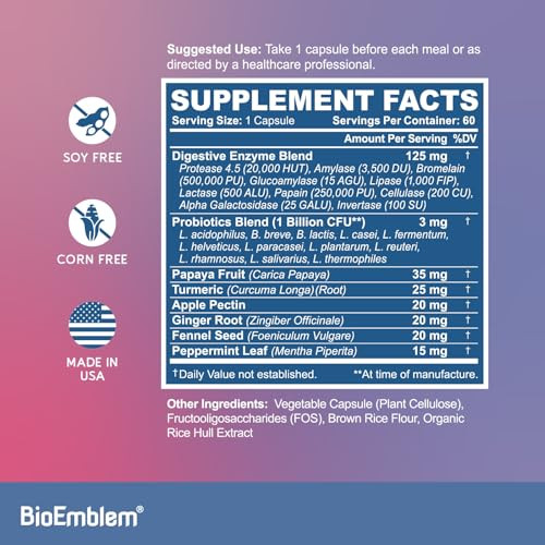 Bioemblem Digestive Enzymes 60 Capsules