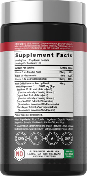 Horbaach Nitric Oxide Beet Root Capsules 180 Count