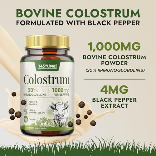 Built By Nature Colostrum Supplement 120 Capsules 1000Mg