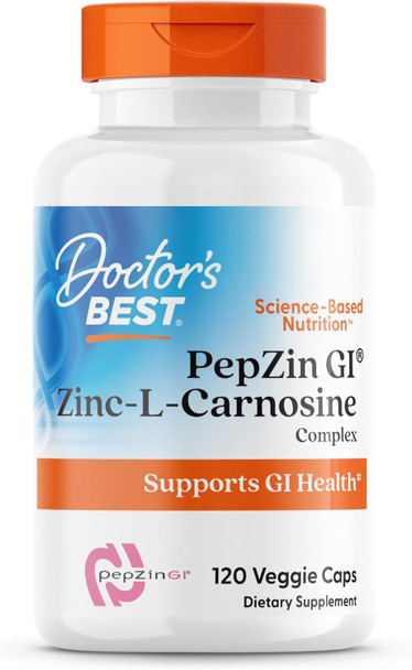 Doctor's Best Pepzin Gi Zinc L Carnosine Complex For Men & Women 120 Veg Capsules