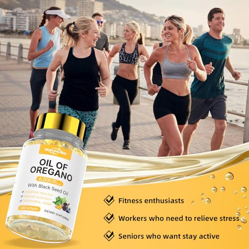 Healoading Organic Oregano Oil Softgels: Oil Of Oregano With Black Seed 300Mg