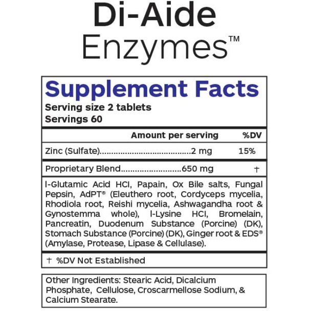Di-Aide Enzymes 120 tabs by Professional Botanicals