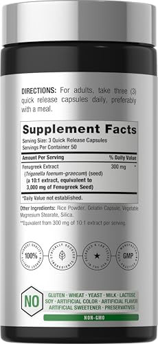 Horbaach Fenugreek Capsules 150 Count