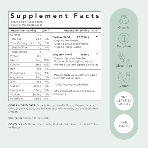 Alaya Naturals Organic Plant Based Protein Powder