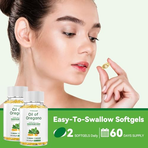 Fyencam Oil Of Oregano With Black Seed Oil Oregano Oil Capsules 120 Softgels 6000Mg