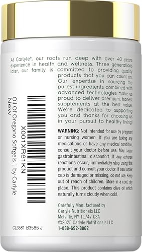 Carlyle Oregano Oil Supplement 150 Softgel