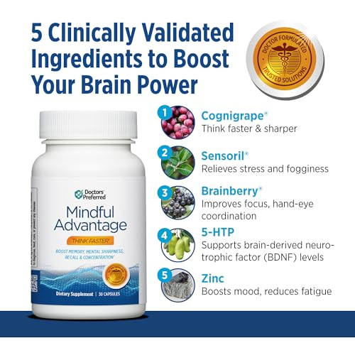 Doctors' Preferred Mindful Advantage Brain Supplements For Memory And Focus 30 Count