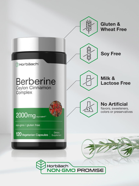 Horbaach Berberine With Ceylon Cinnamon 120 Veggie Capsules