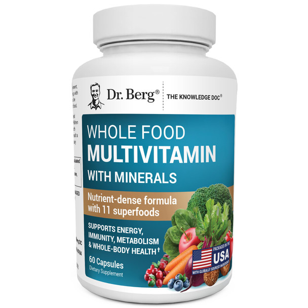 Dr Berg Nutritionals Whole Food Multivitamin With Minerals 60 Capsules