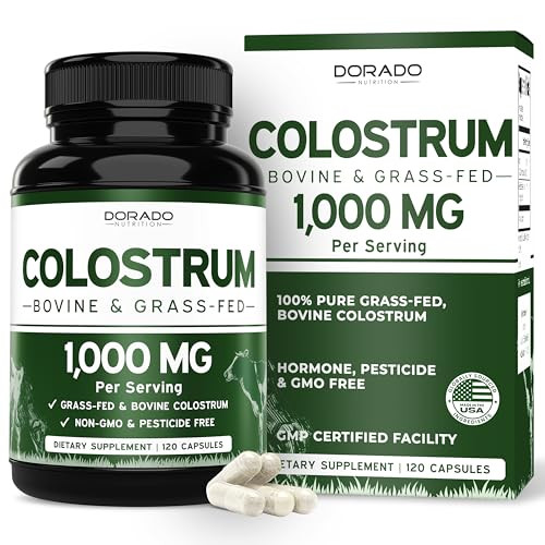 Dorado Nutrition Colostrum Supplement Per Serving (Bovine Colostrum Capsules From First Milking 120 Count 1000Mg