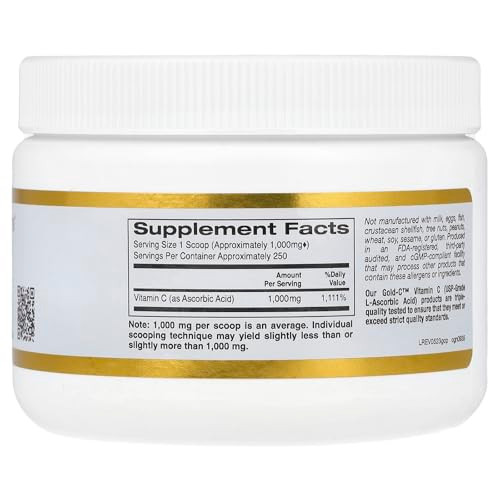 California Gold Nutrition C Powder Usp Grade Vitamin C Powder 881 Oz 1000 Mg