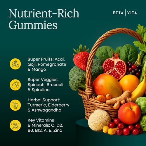 Etta Vita Everyday Debloat & Detox Sugar Fruits And Veggies Gummies