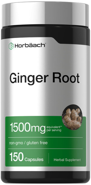 Horbaach Ginger Root Extract Supplement 150 Capsules
