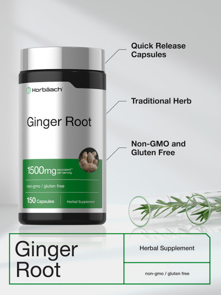 Horbaach Ginger Root Extract Supplement 150 Capsules