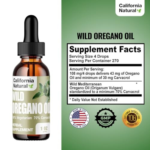California Natural Wild Oregano Oil Bottle 1Oz