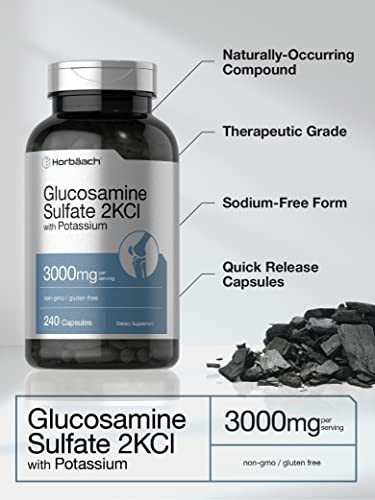 Horbaach Glucosamine Sulfate 2Kci With Potassium 240 Capsules 3000Mg