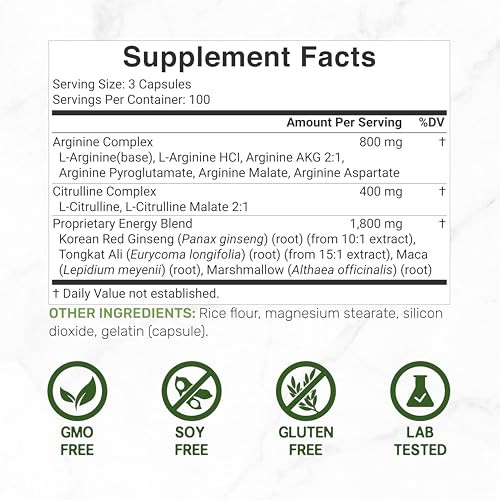 Deal Supplement Nitric Oxide Supplement 300 Capsules 3000Mg