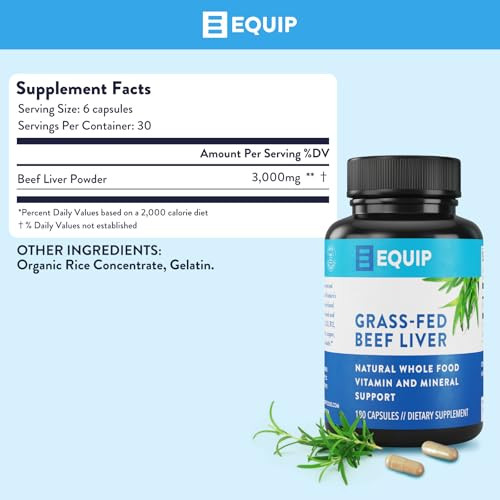 Equip Foods Grass Fed Beef Liver 180 Capsules