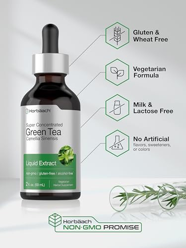 Horbaach Green Tea Extract Liquid Drops 2 Fl Oz