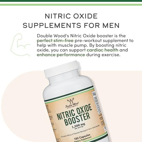 Double Wood Supplements Nitric Oxide Supplement (Stim Pre Workout) 180 Capsules